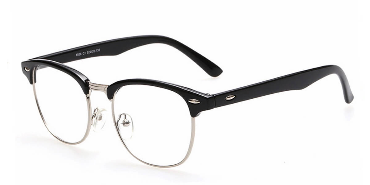 Black glasses sales with clear bottom