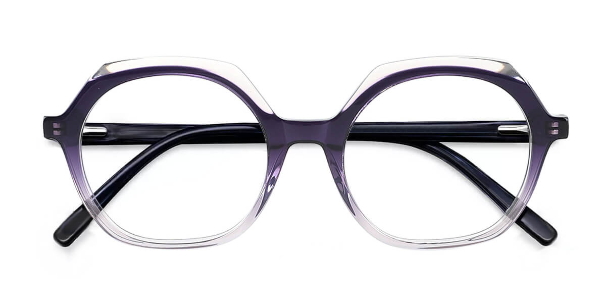 21217 Round Oval Geometric Purple Eyeglasses Frames
