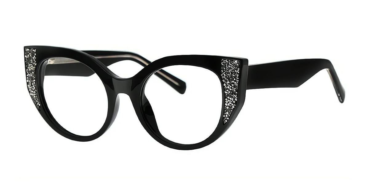 87309 Cat-eye Black Eyeglasses Frames | Leoptique