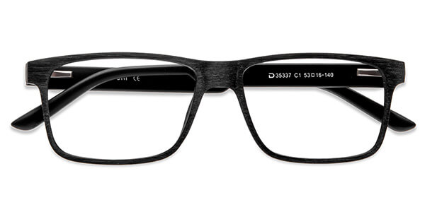 35296 Rectangle Black Eyeglasses Frames | Leoptique