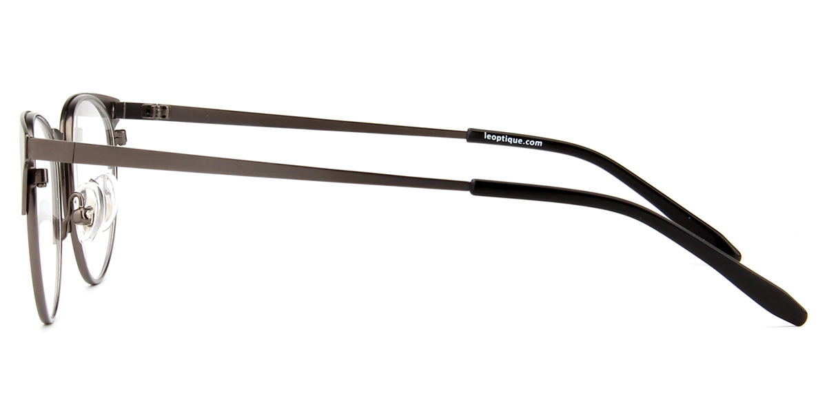 YC-8016 Round Gray Eyeglasses Frames | Leoptique