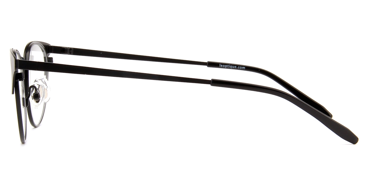 YC-8016 Round Black Eyeglasses Frames | Leoptique