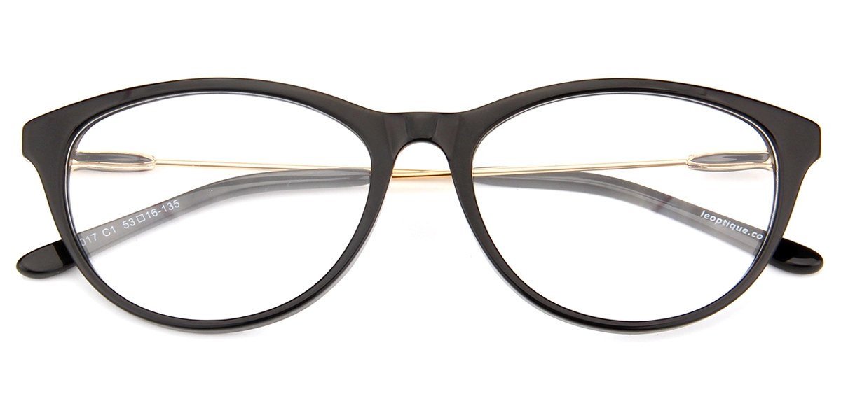 71017 Oval Black Eyeglasses Frames | Leoptique