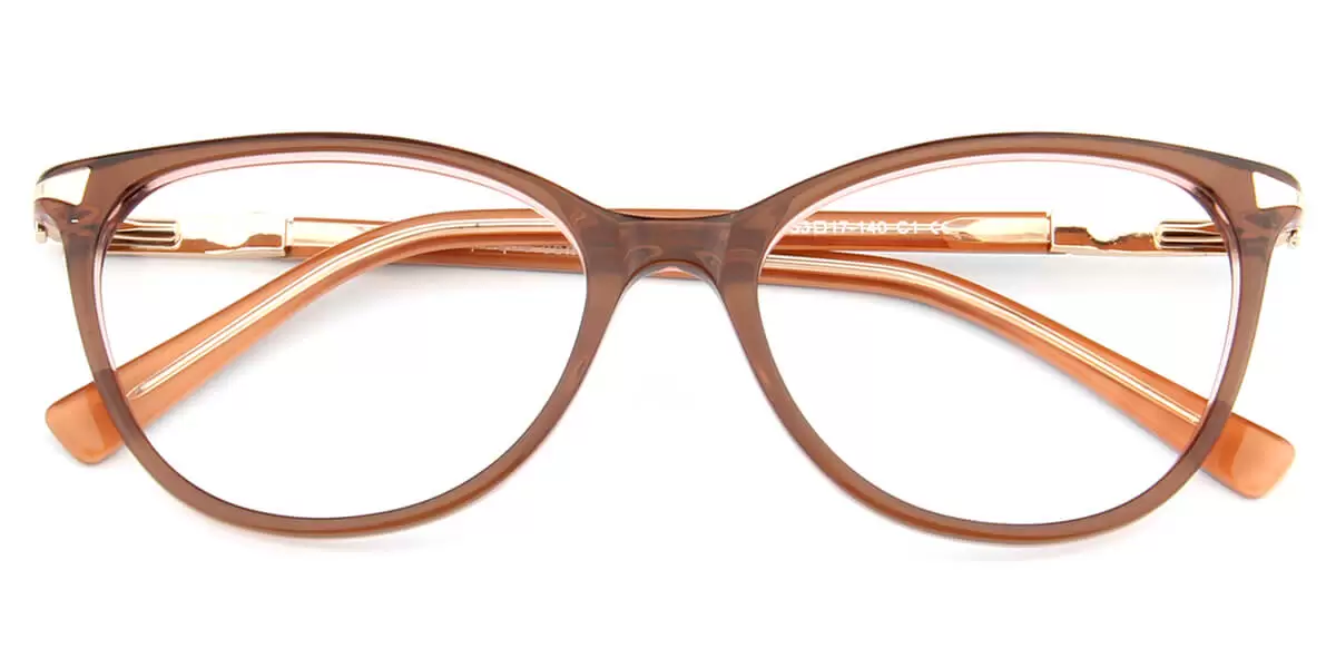 RD309 Cat-eye Butterfly Brown Eyeglasses Frames | Leoptique