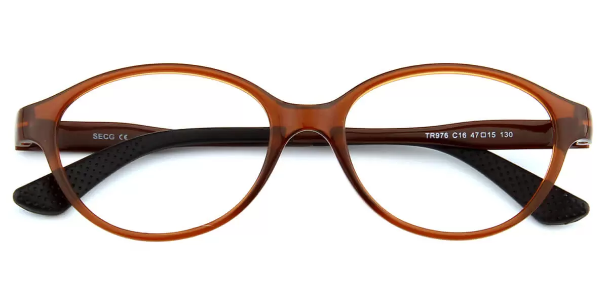 Tr976 Oval Brown Eyeglasses Frames Leoptique