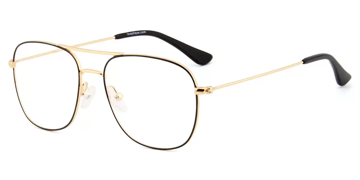 YC-8021 Aviator Black Eyeglasses Frames | Leoptique