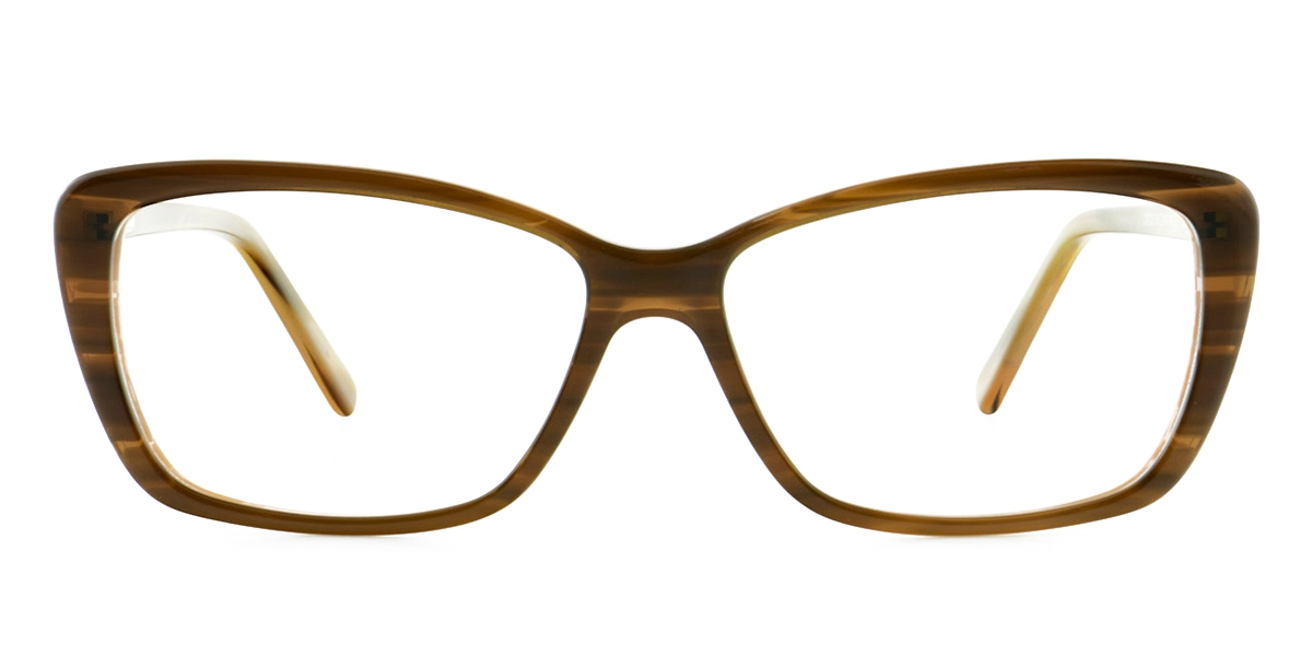 CAT-23 Rectangle Brown Eyeglasses Frames | Leoptique