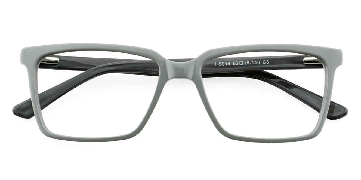 H5014 Rectangle Gray Eyeglasses Frames | Leoptique