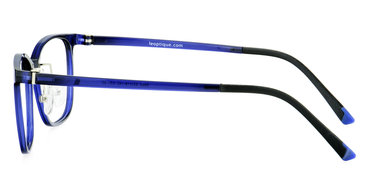 GX-5052 Rectangle Blue Eyeglasses Frames | Leoptique