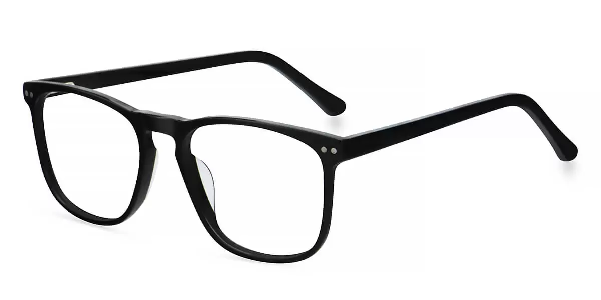 H5068 Square Black Eyeglasses Frames | Leoptique