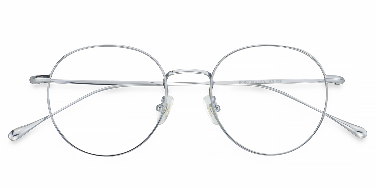 8080 Round White Eyeglasses Frames Leoptique
