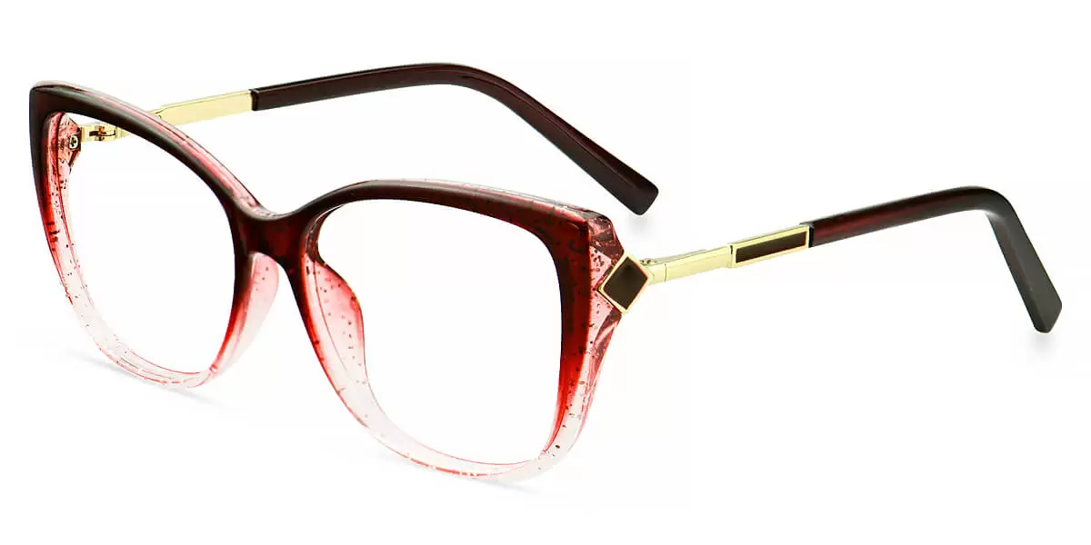 92325 Rectangle Butterfly Red Eyeglasses Frames | Leoptique