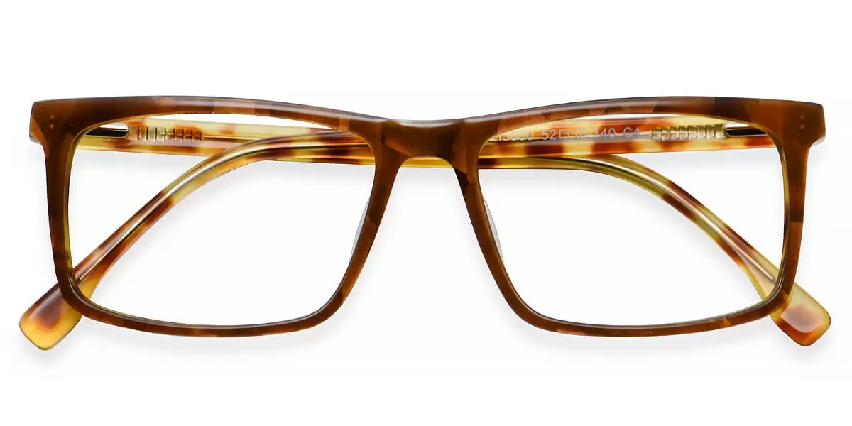 H5080 Rectangle Brown Eyeglasses Frames | Leoptique