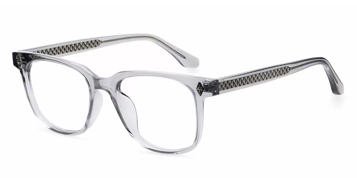 Ch2803 Square Gray Eyeglasses Frames Leoptique