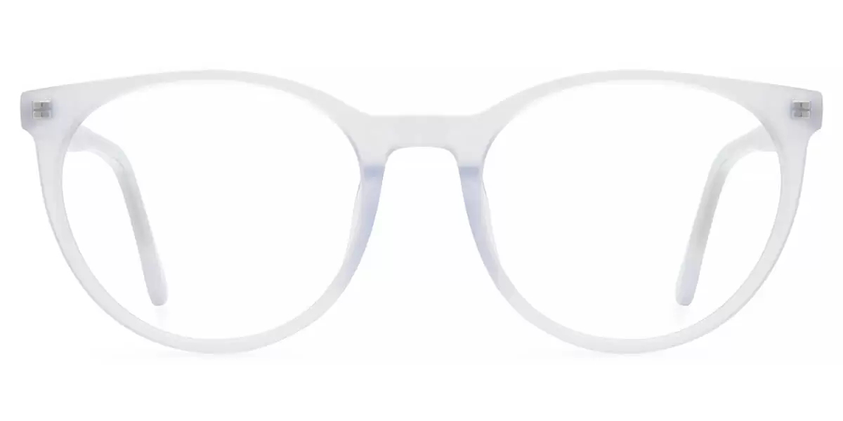 H5086 Round White Eyeglasses Frames | Leoptique