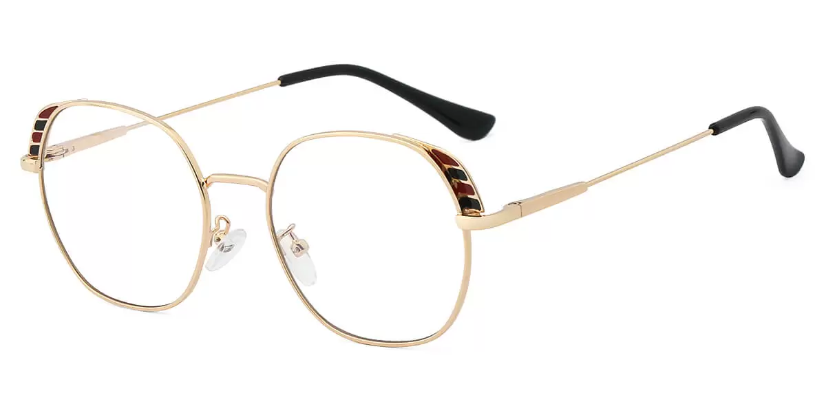 95651 Round Yellow Eyeglasses Frames | Leoptique