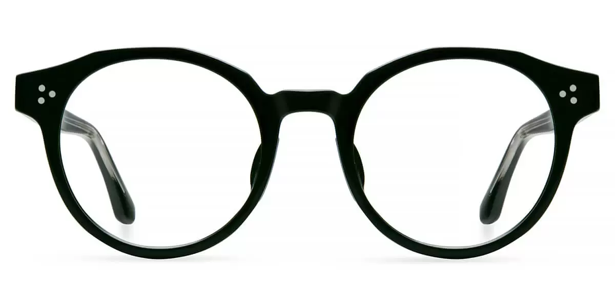 Ch2809 Round Black Eyeglasses Frames Leoptique
