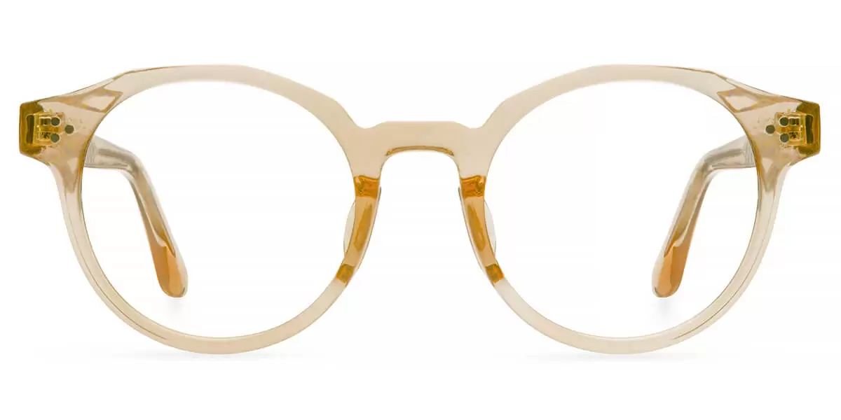 Ch2809 Round Yellow Eyeglasses Frames Leoptique