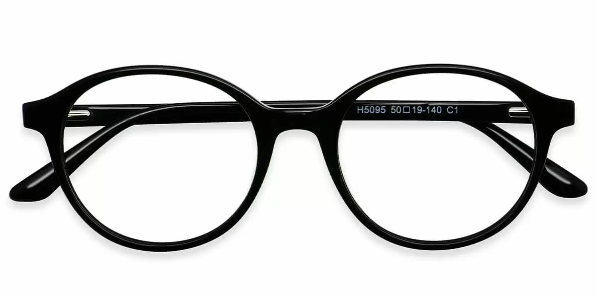 H5095 Oval Black Eyeglasses Frames Leoptique