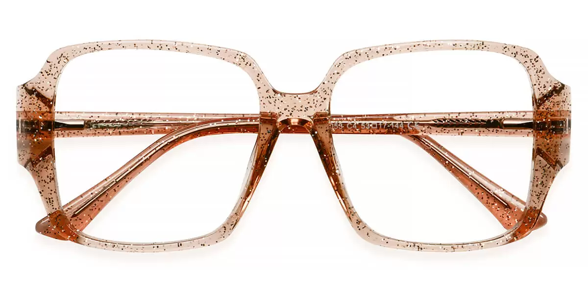 W2053 Square Brown Eyeglasses Frames Leoptique