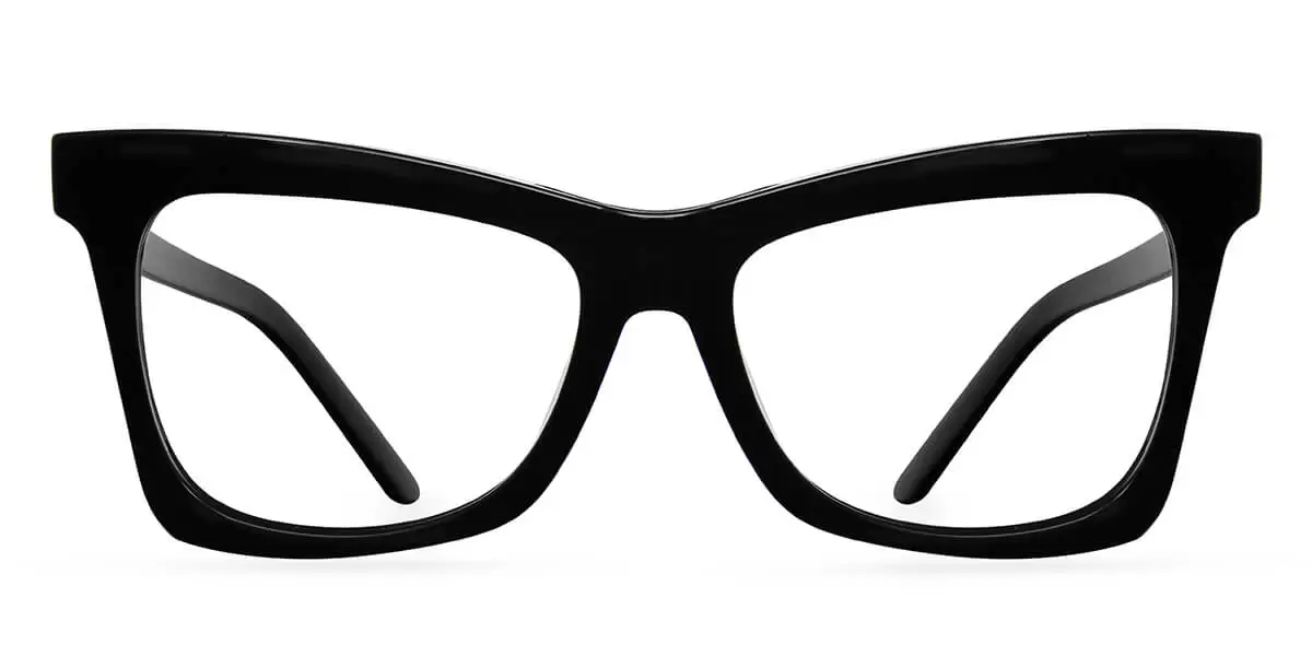 W2042 Rectangle Black Eyeglasses Frames | Leoptique