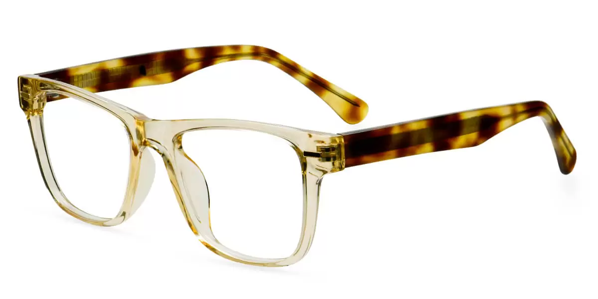 TR1923 Rectangle Wayfarer Yellow Eyeglasses Frames | Leoptique