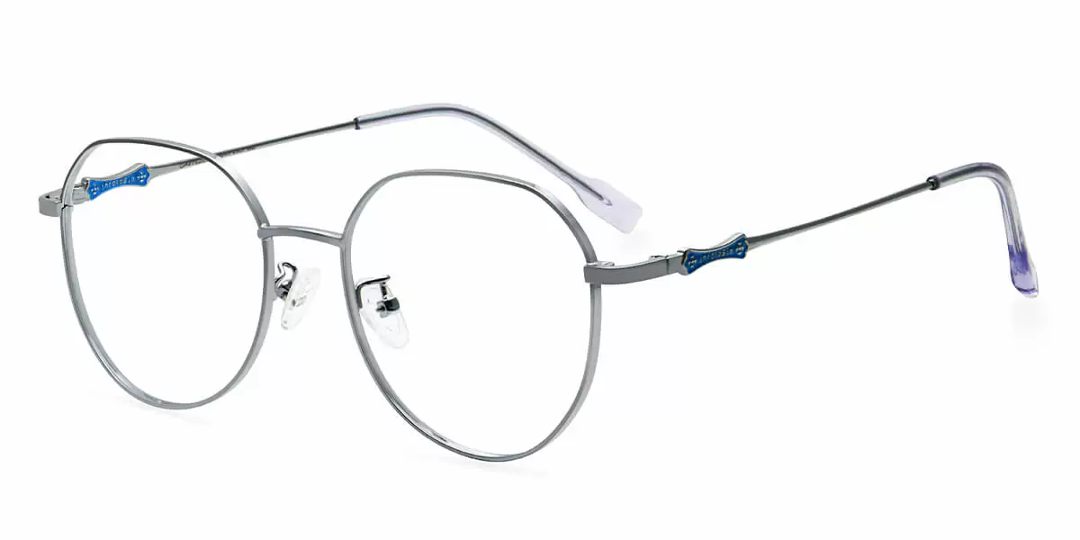 C1446 Round White Eyeglasses Frames Leoptique