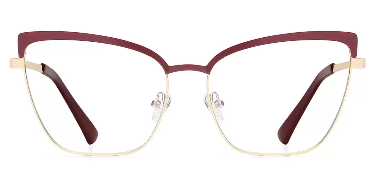 W3009 Cat-eye Butterfly Browline Red Eyeglasses Frames | Leoptique