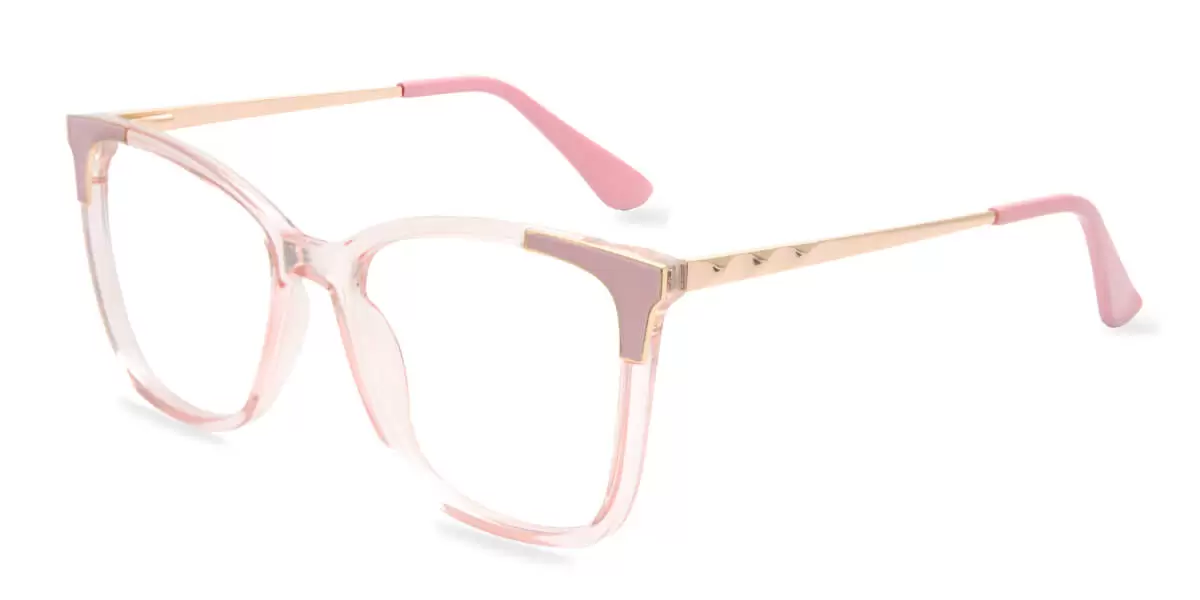 87046 Rectangle Pink Eyeglasses Frames | Leoptique