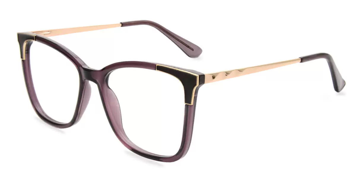87046 Rectangle Purple Eyeglasses Frames | Leoptique