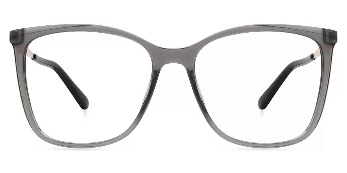 87054 Square Gray Eyeglasses Frames | Leoptique