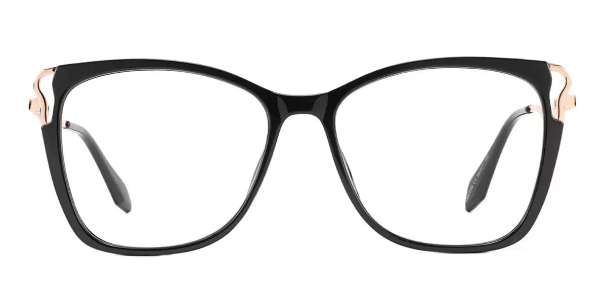 87056 Rectangle Cat-eye Butterfly Black Eyeglasses Frames | Leoptique
