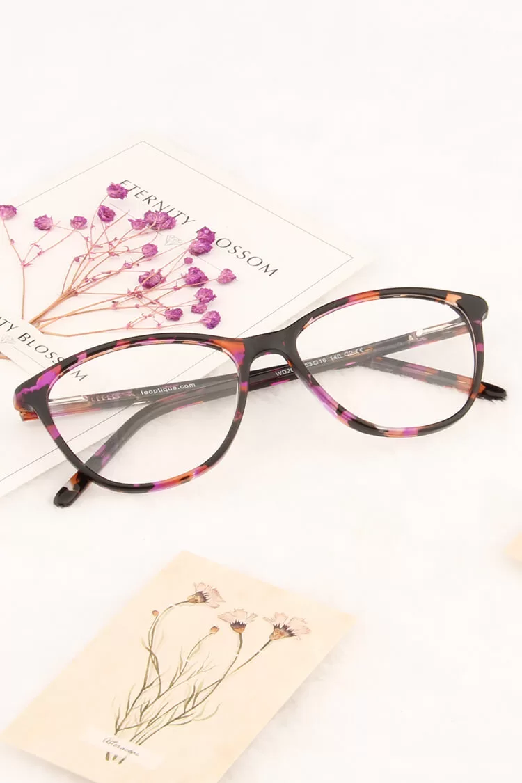 WD2043 Oval Wayfarer Floral Eyeglasses Frames | Leoptique