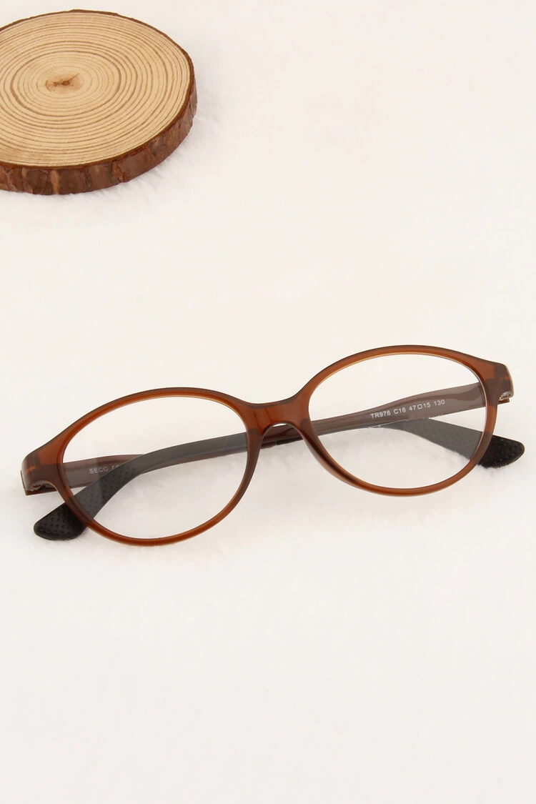 Tr976 Oval Brown Eyeglasses Frames Leoptique