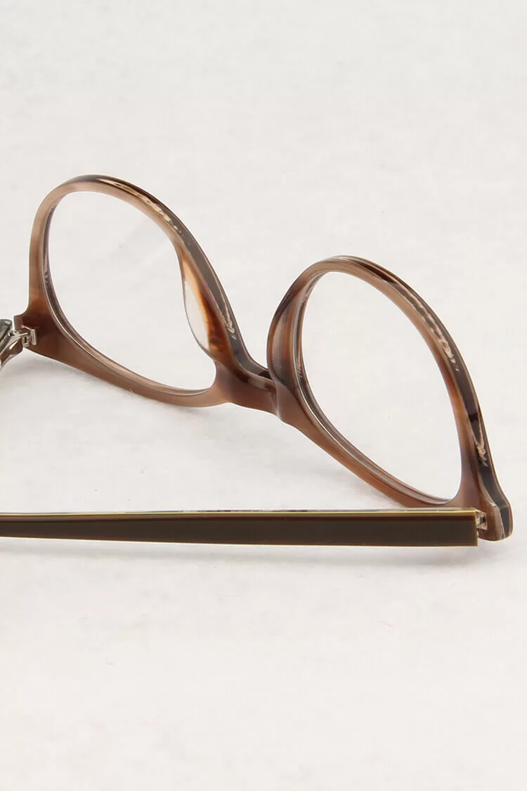 F986 Round Brown Eyeglasses Frames Leoptique