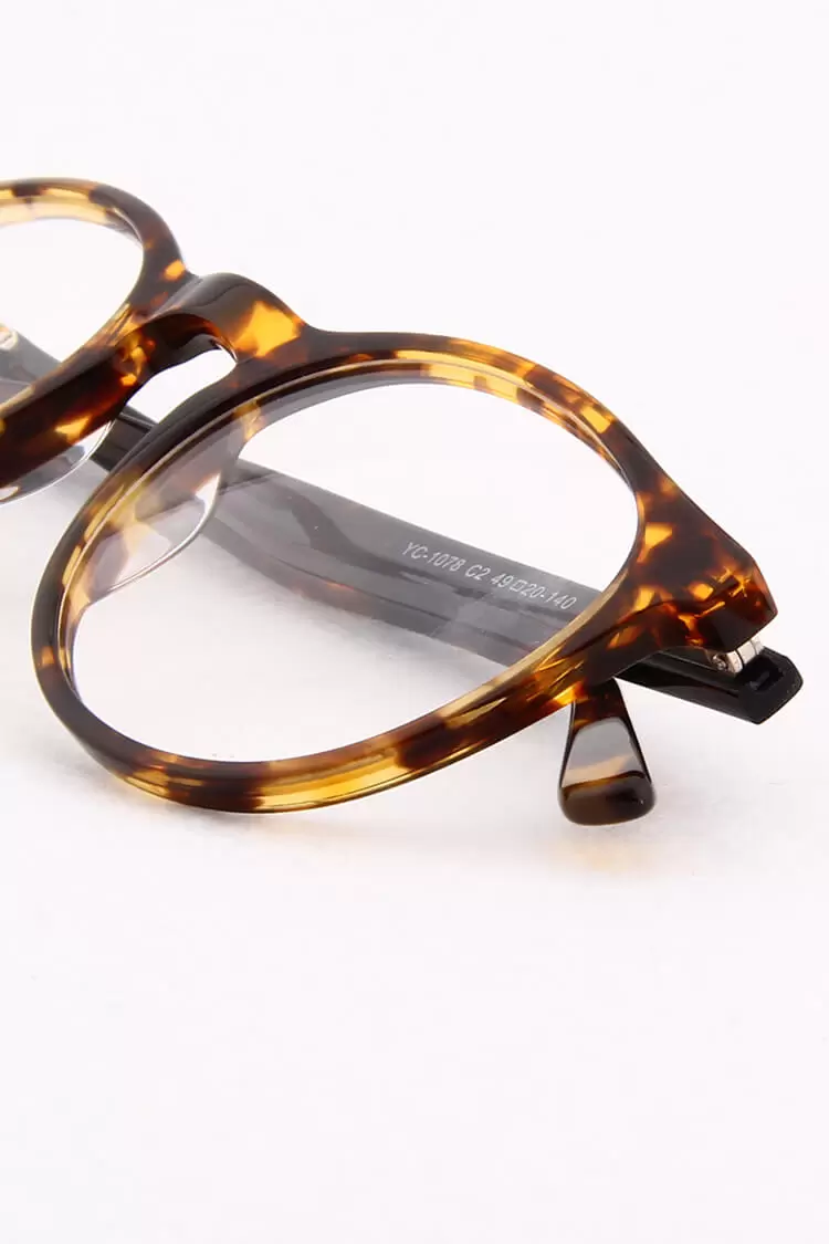 YC-1078 Round Tortoise Eyeglasses Frames | Leoptique