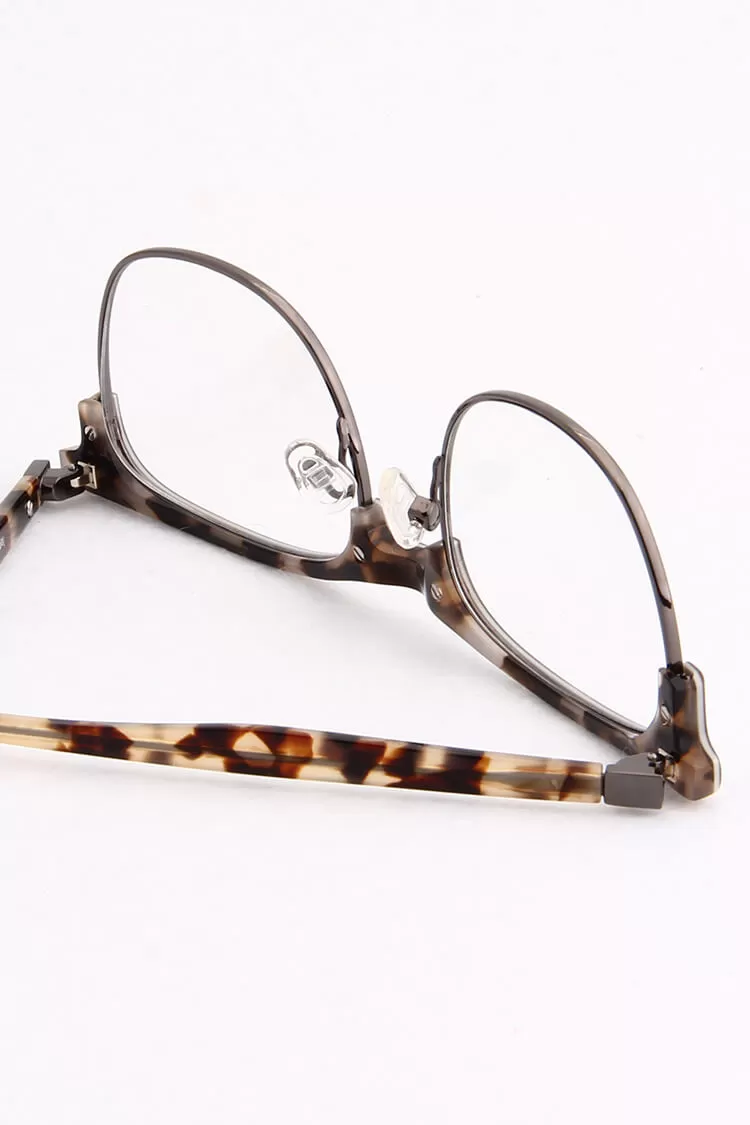 Yc 2145 Rectangle Browline Black Eyeglasses Frames Leoptique