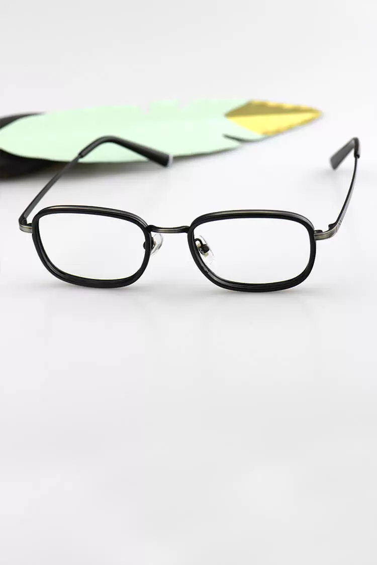 AT6251 Rectangle Black Eyeglasses Frames | Leoptique