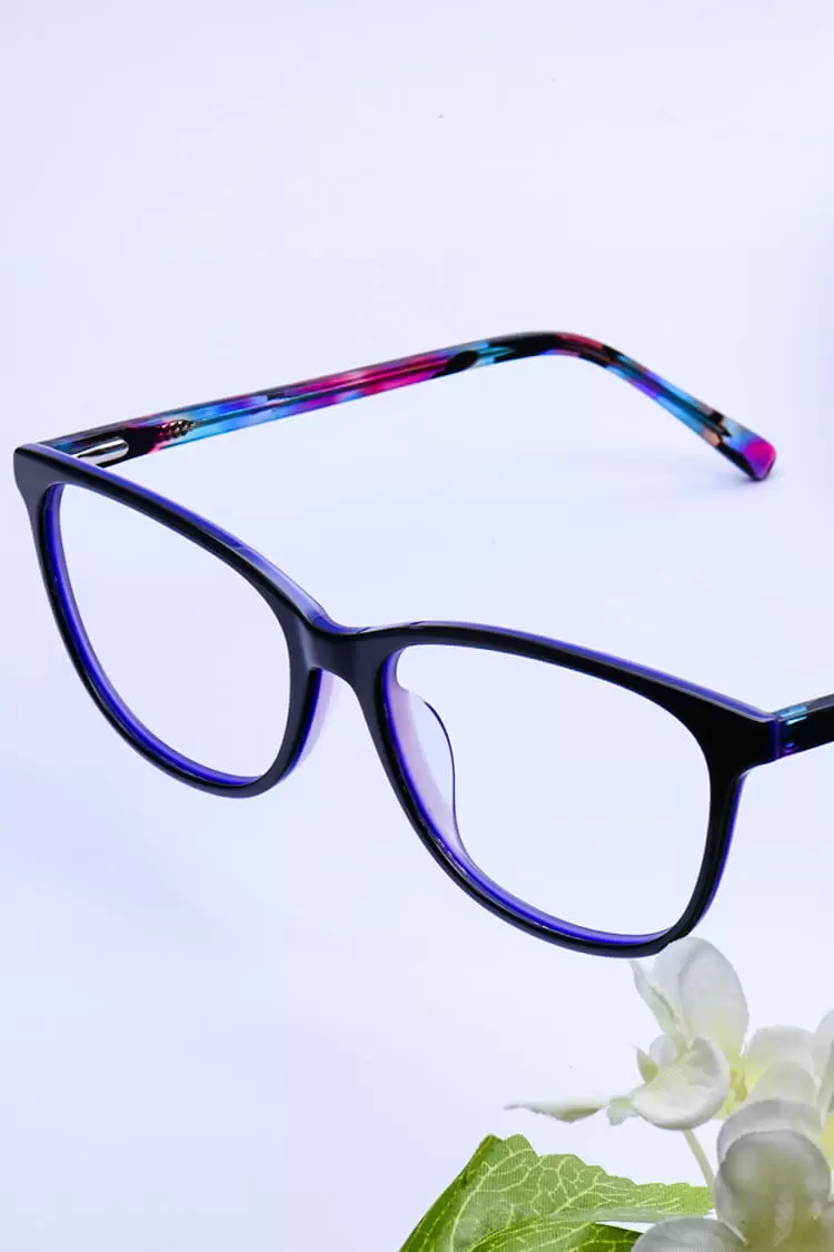 H5075 Oval Blue Eyeglasses Frames Leoptique