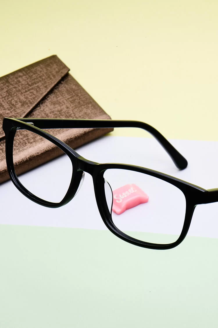 H5067 Rectangle Black Eyeglasses Frames | Leoptique