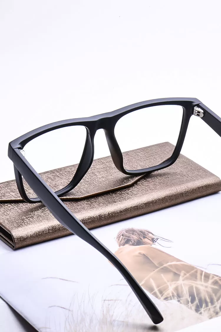TR1876 Square Black Eyeglasses Frames | Leoptique