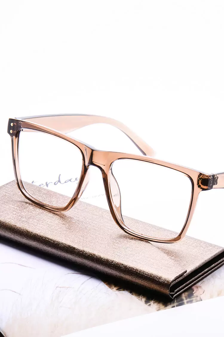 Tr1876 Square Brown Eyeglasses Frames Leoptique