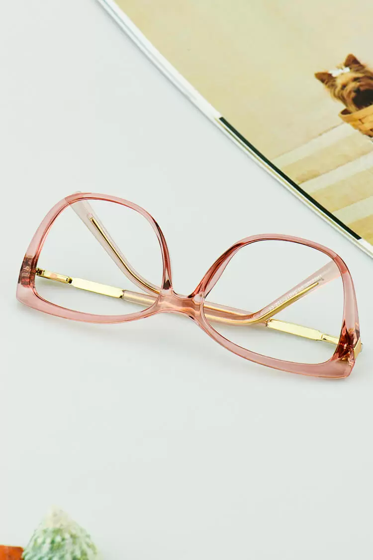 92325 Rectangle Butterfly Pink Eyeglasses Frames Leoptique
