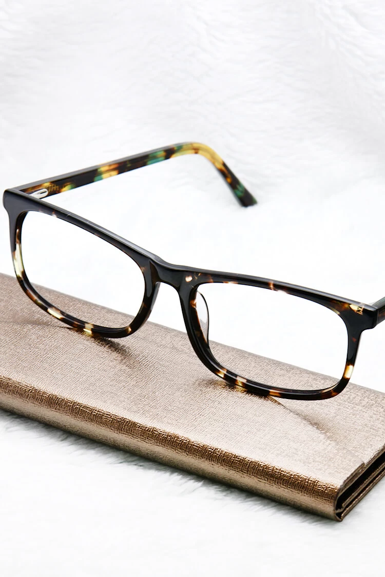 H5083 Rectangle Tortoise Eyeglasses Frames | Leoptique