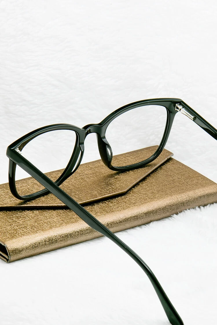 H5089 Square Black Eyeglasses Frames | Leoptique