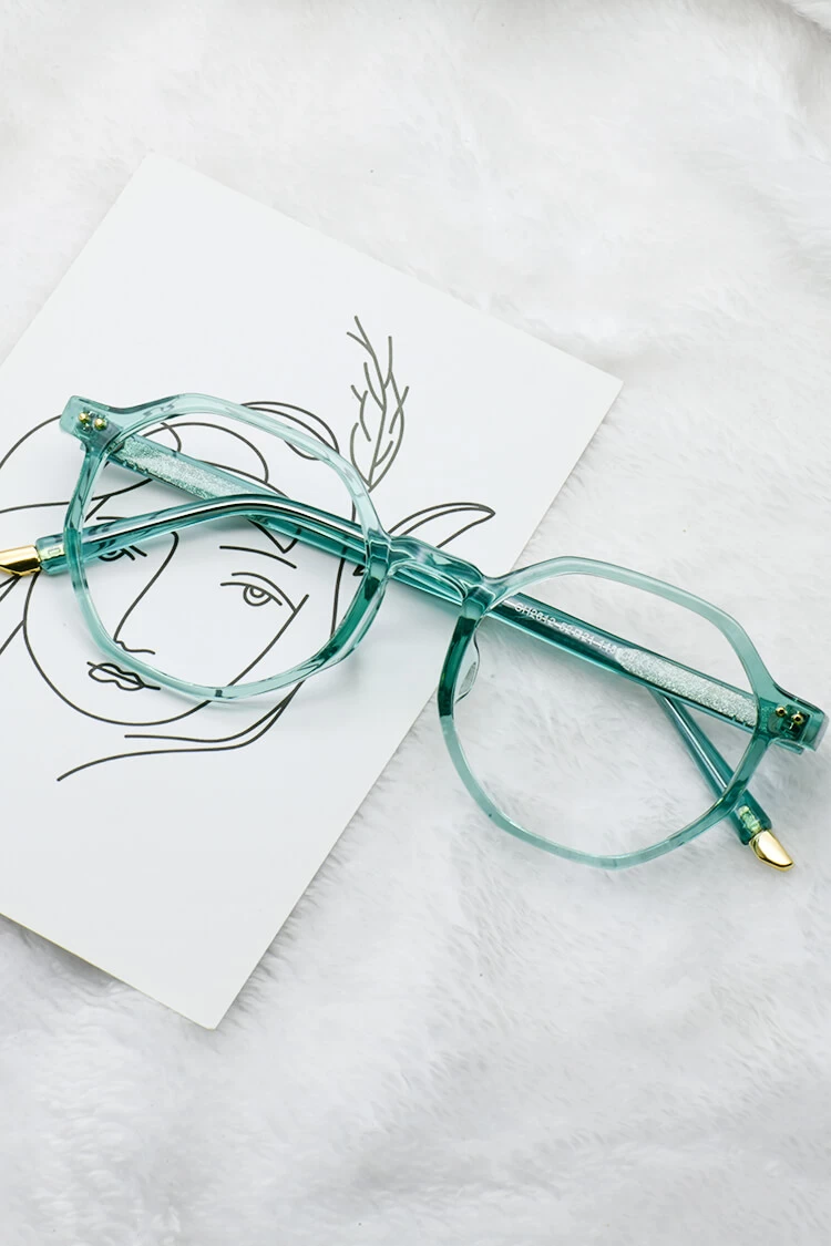 Ch2812 Oval Green Eyeglasses Frames Leoptique