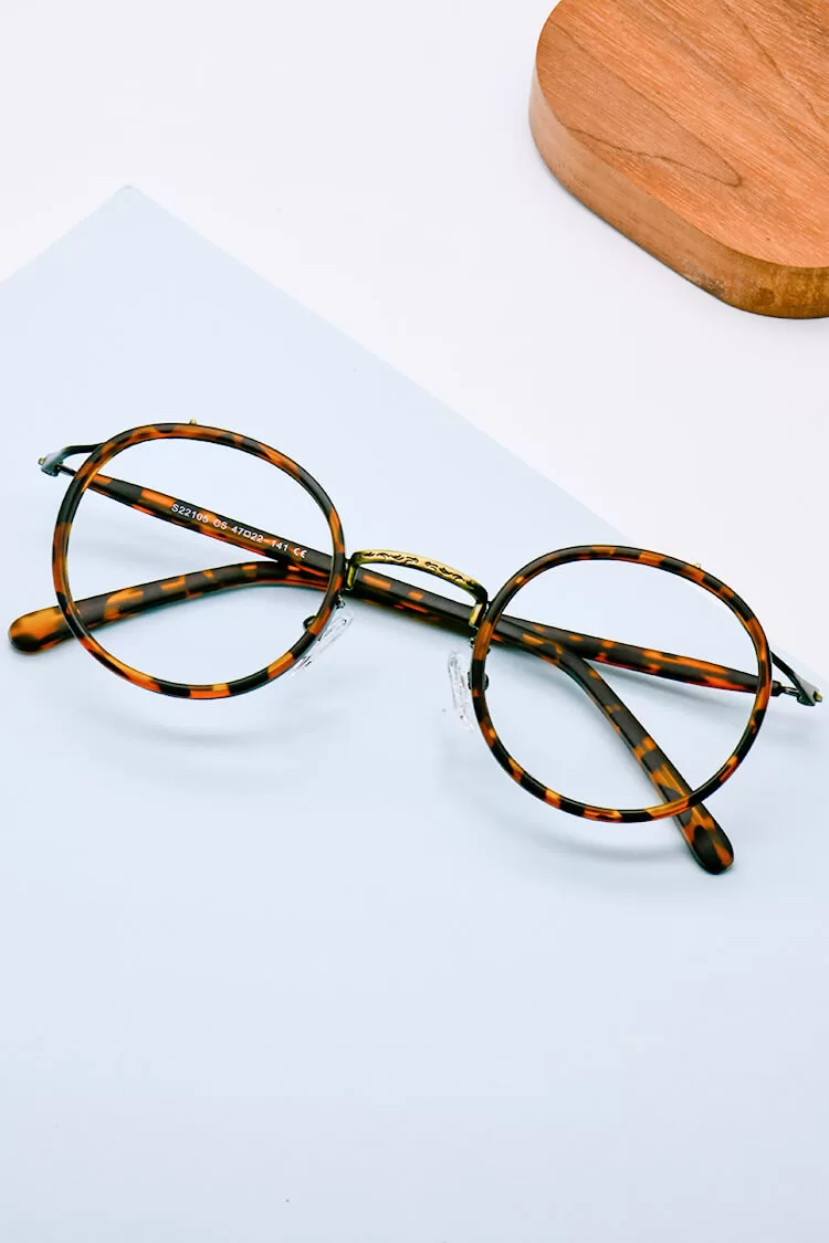 S22105 Round Tortoise Eyeglasses Frames 