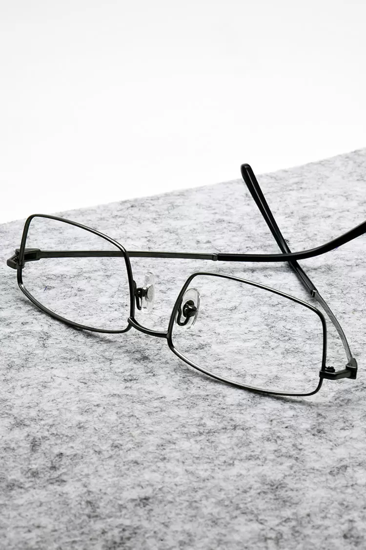 8073 Rectangle Gray Eyeglasses Frames | Leoptique
