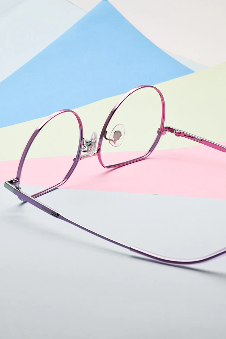 9139 Round Purple Eyeglasses Frames | Leoptique