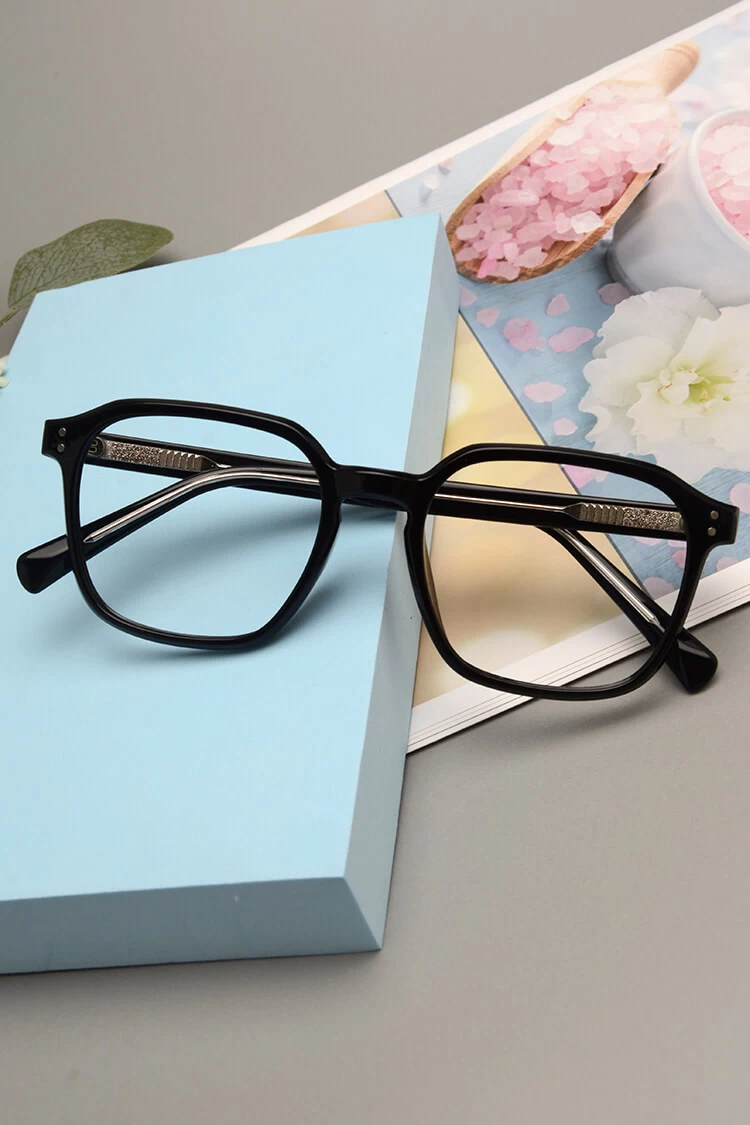 K9039 Square Black Eyeglasses Frames | Leoptique